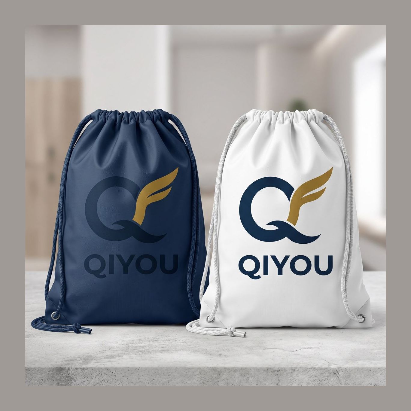 Custom printed drawstring bags