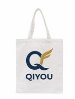 Two-colour logo printed on a canvas tote bag